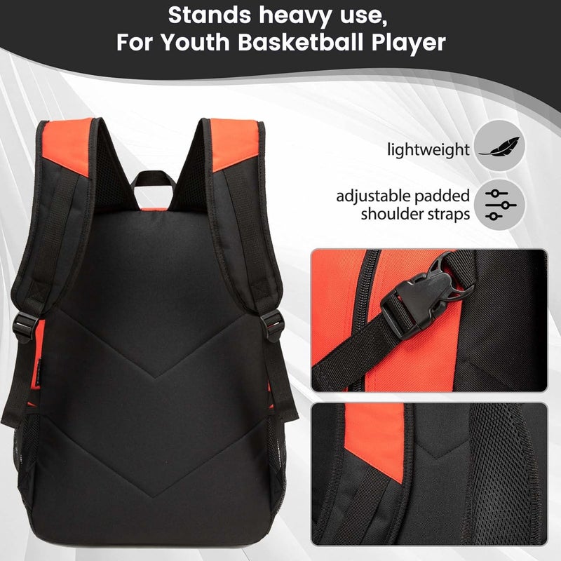 RTRYALN Basketball Backpack - Large Sports Equipment Bag with Ball Holder & Shoe Compartment for Basketball. (red) - Image 5